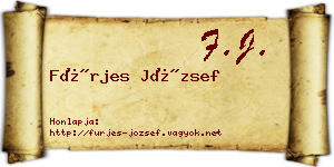 Fürjes József névjegykártya